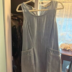 Ann Taylor VTG Light Blue Denim Mini Dress